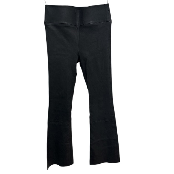 SPRWMN Black Leather Crop Flare Pants EUC Size Medium - Picture 2 of 6